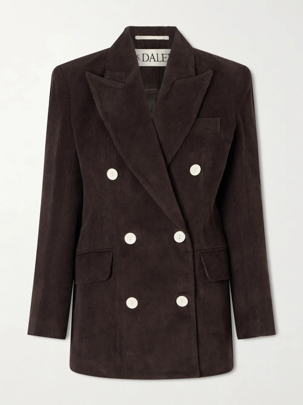 S.S. Daley Eilidh Double-breasted Cotton-corduroy Blazer in dark brown