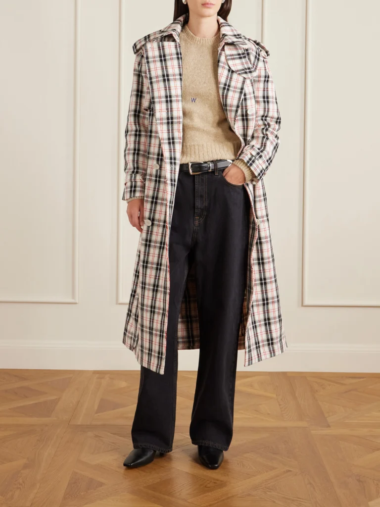 S.S. Daley Eve Belted Double-breasted Checked Cotton-blend Tweed Trench Coat