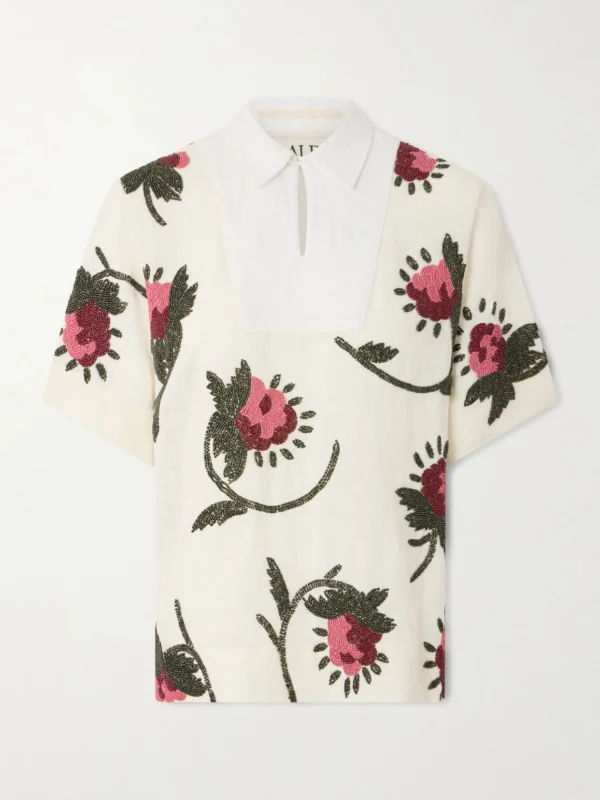 S.S. Daley Iona Bead-embellished Linen Shirt
