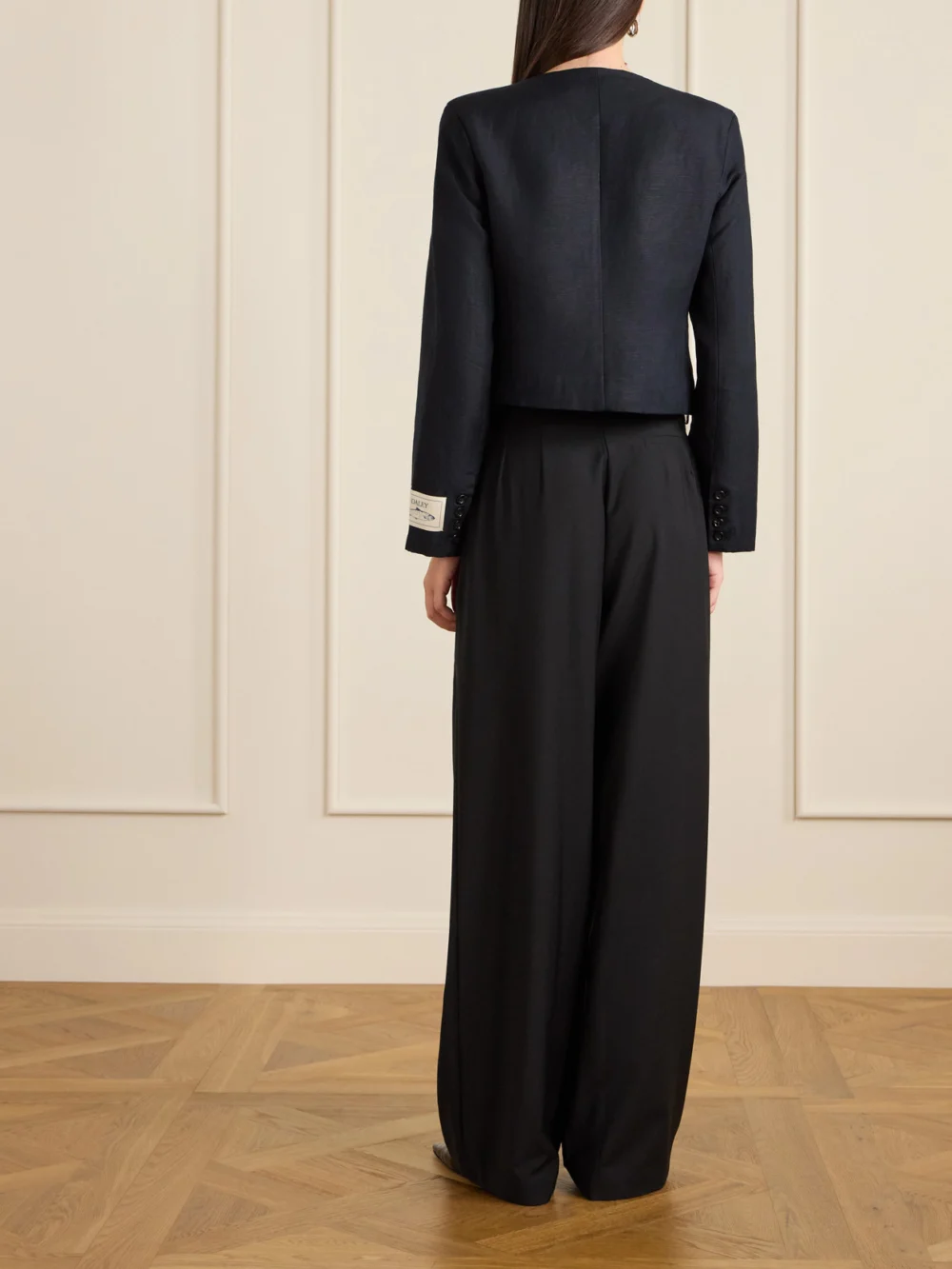 Back view of the S.S. Daley Ophelia Cropped Embroidered Woven Jacket