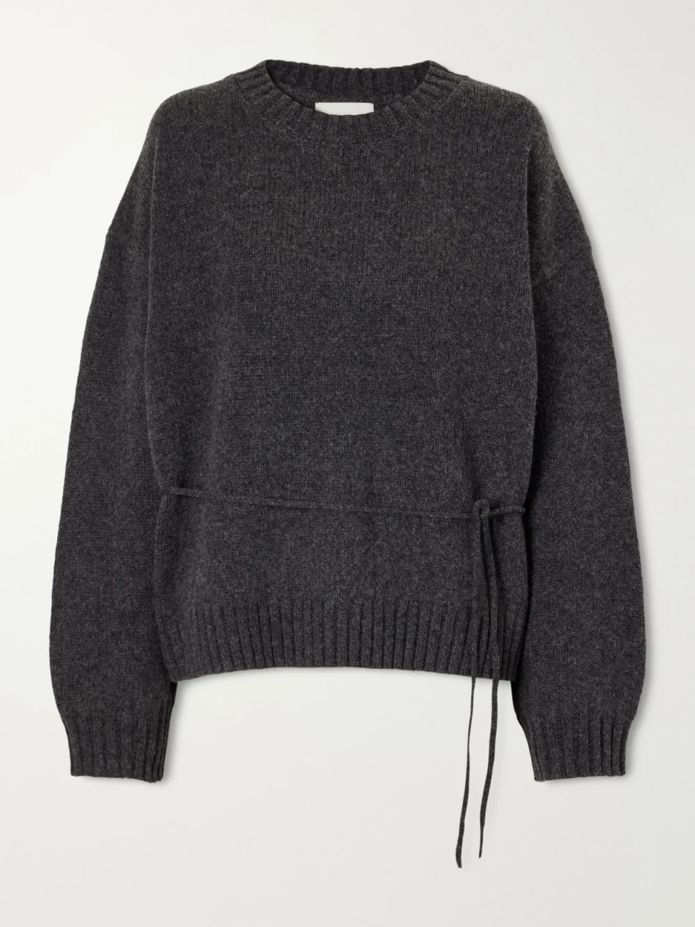St. Agni Belted Wool Sweatshirt in anthracite