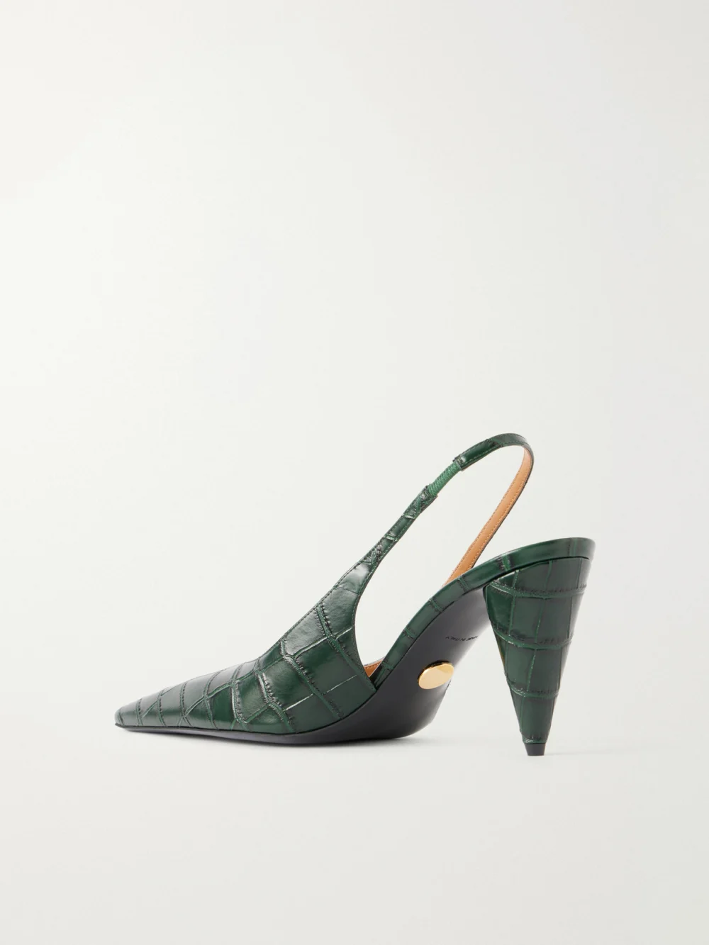 Back view of the Stella McCartney 80 Croc-effect Vegan Material Slingback Point-toe Pumps