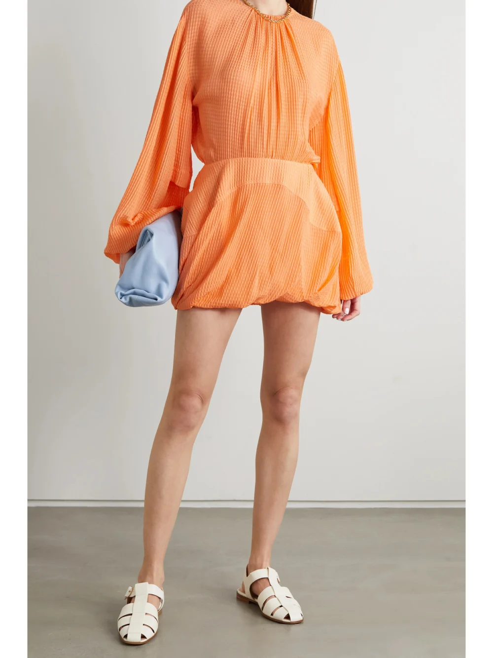 Stella McCartney Amanda Silk-seersucker Mini Dress, worn by a model