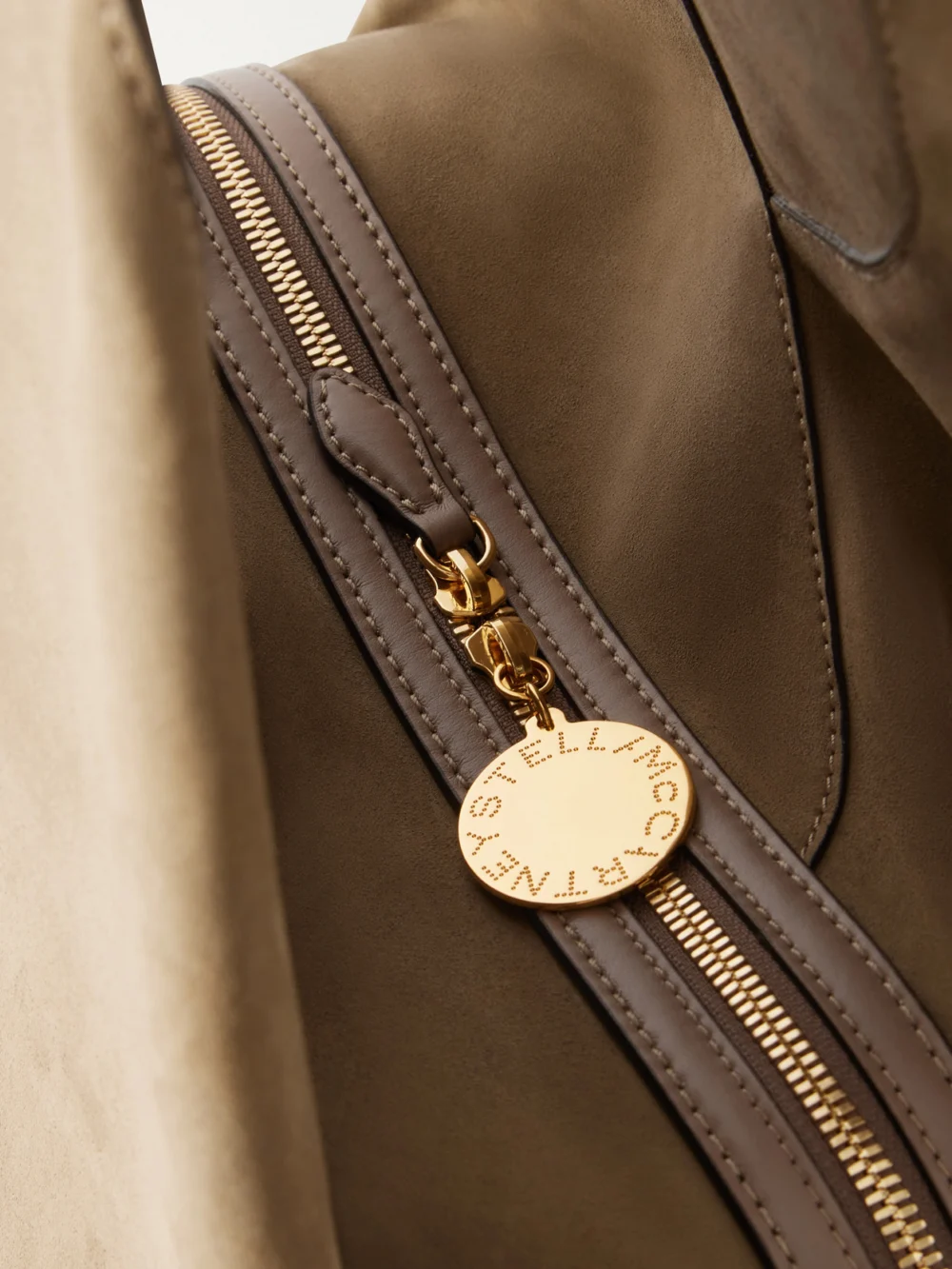 Close-up detail of the Stella McCartney Appaloosa Vegan Material Shoulder Bag
