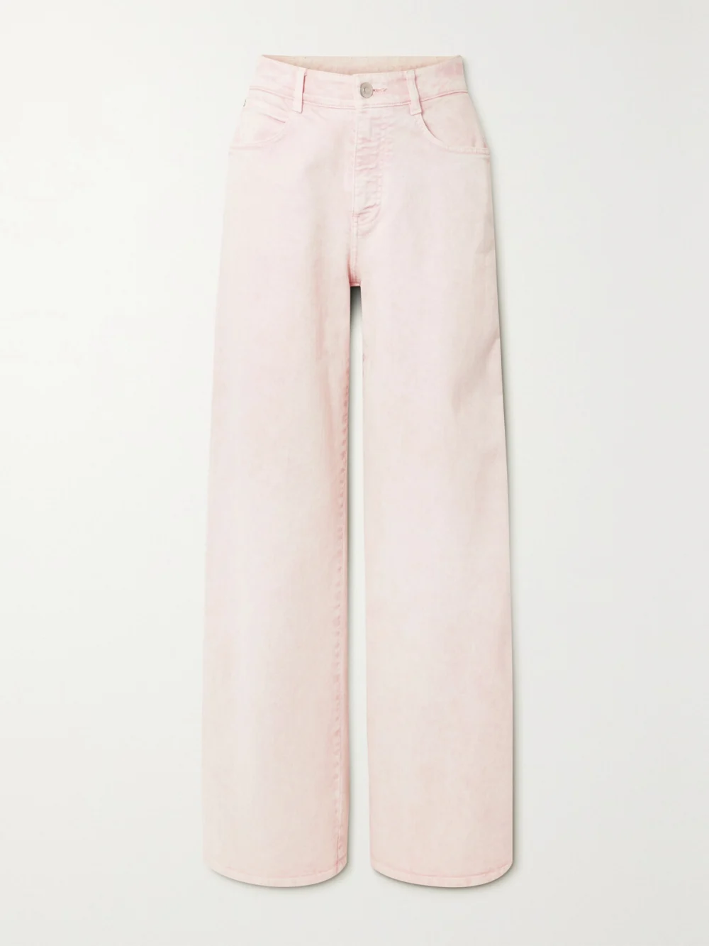 Stella McCartney Canvas-trimmed High-rise Wide-leg Jeans in peach