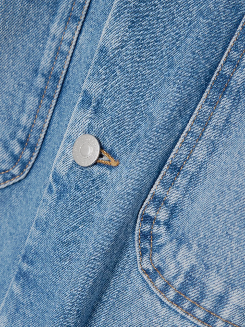 Close-up detail of the Stella McCartney Corduroy-trimmed Denim Dress