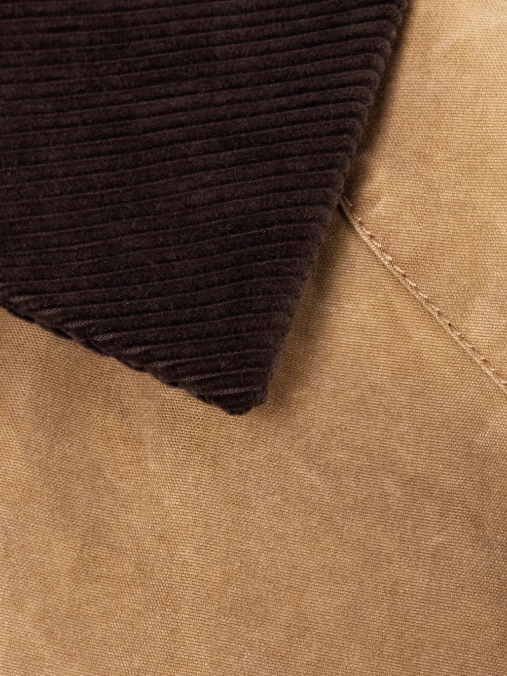 Close-up detail of the Stella McCartney Corduroy-trimmed Washed Organic Cotton-canvas Jacket