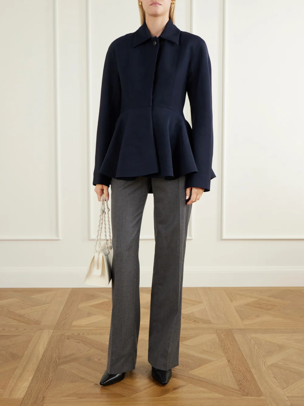 Stella McCartney Crepe Peplum Jacket, worn by a model