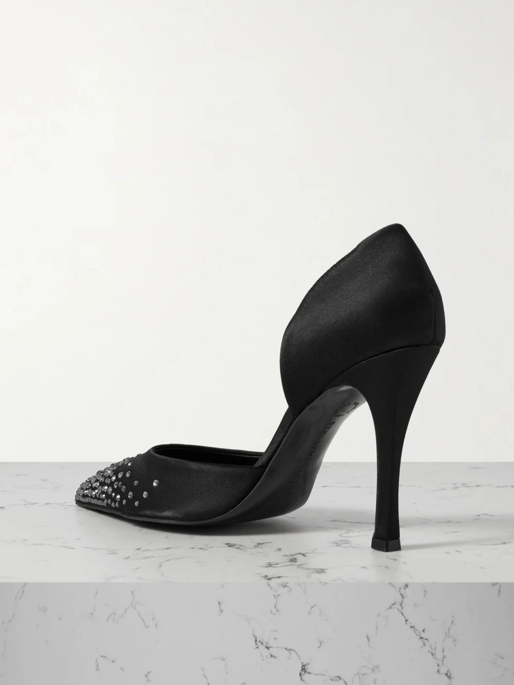 Back view of the Stella McCartney Crystal-embellished Satin Pumps