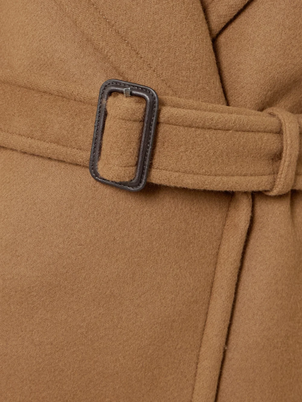 Close-up detail of the Stella McCartney Double-breasted Belted Wool Coat