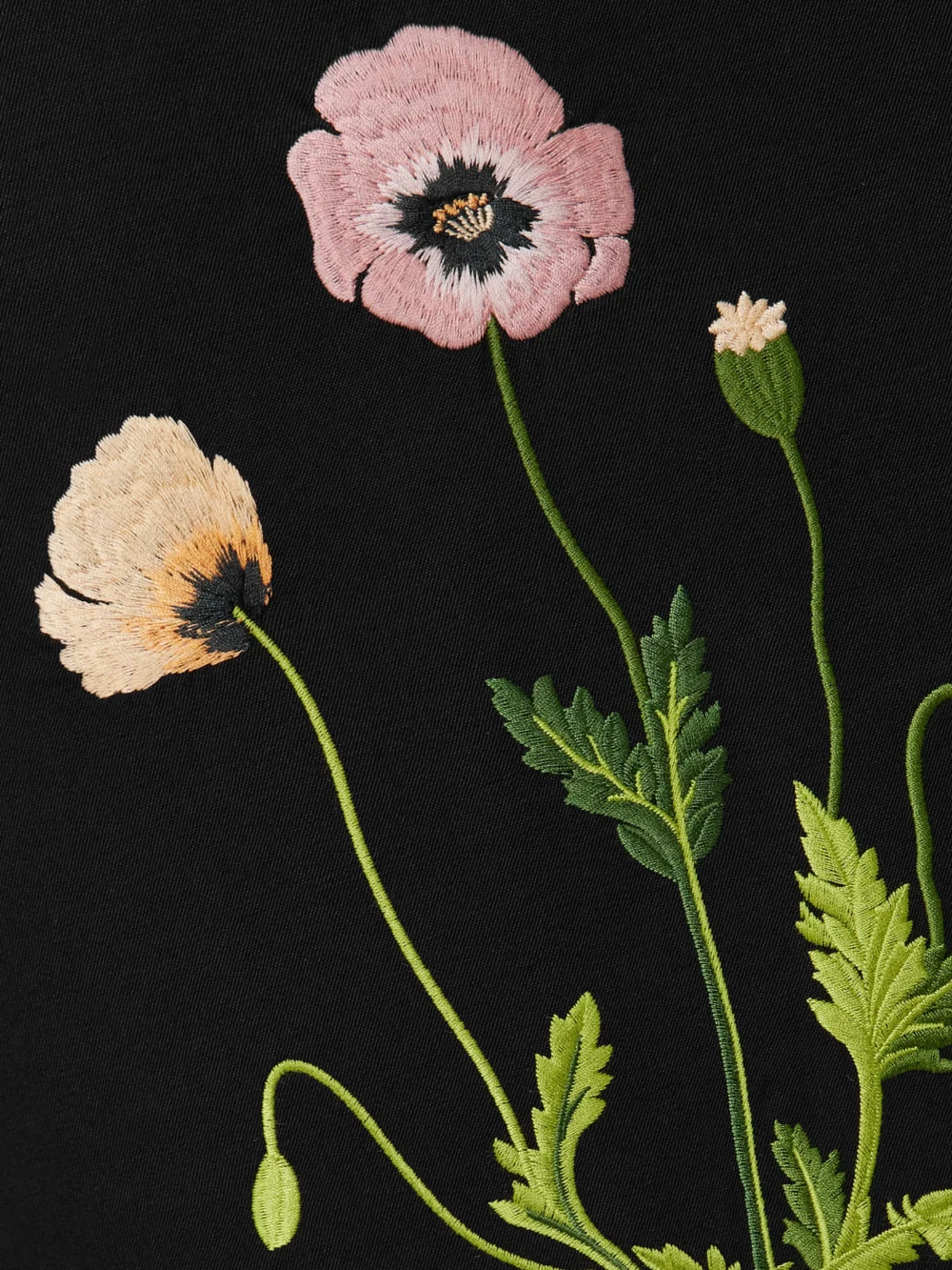 Close-up detail of the Stella McCartney Double-breasted Embroidered Wool-twill Coat