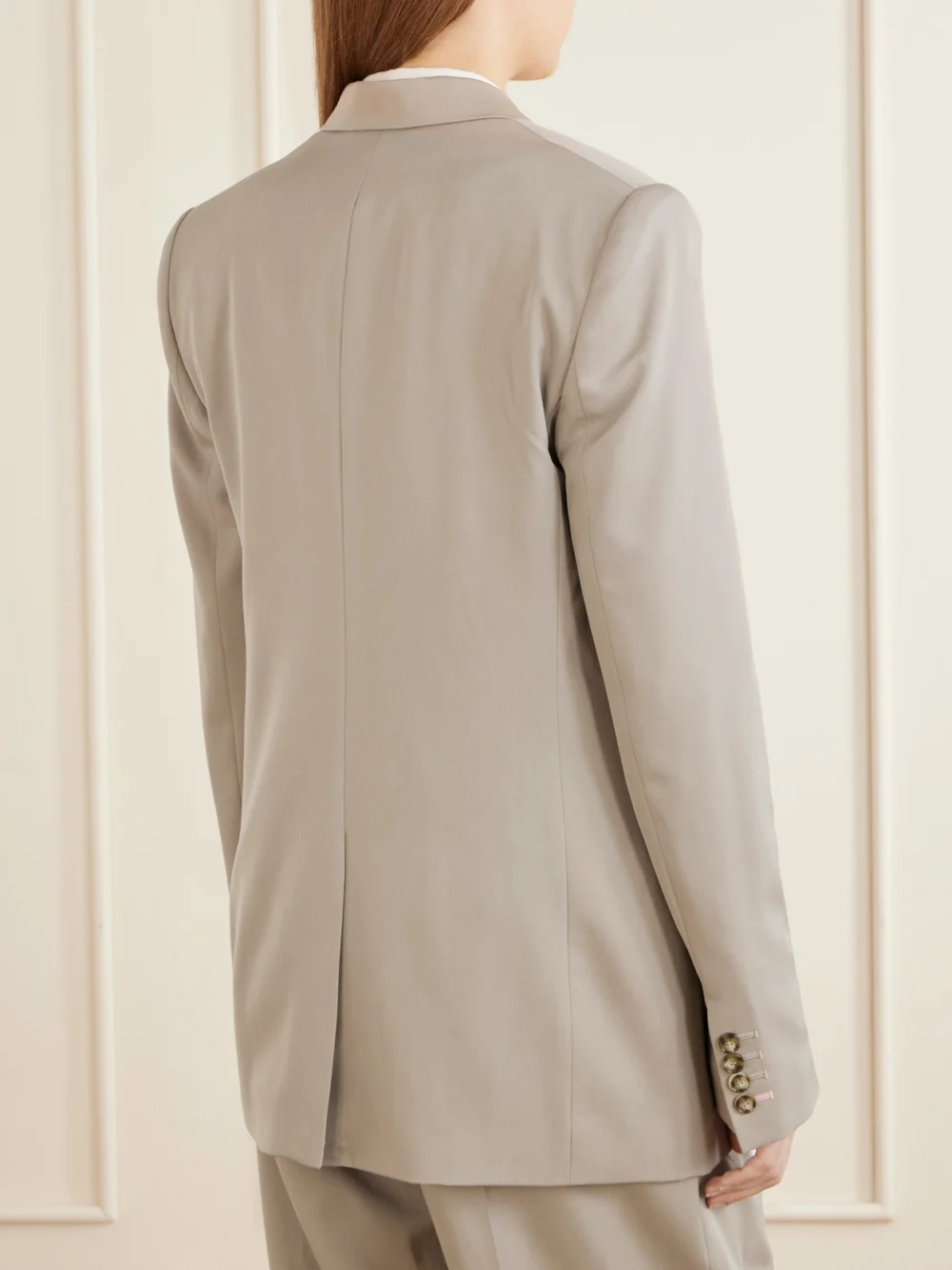 Back view of the Stella McCartney Double-breasted Oversized Wool-twill Blazer