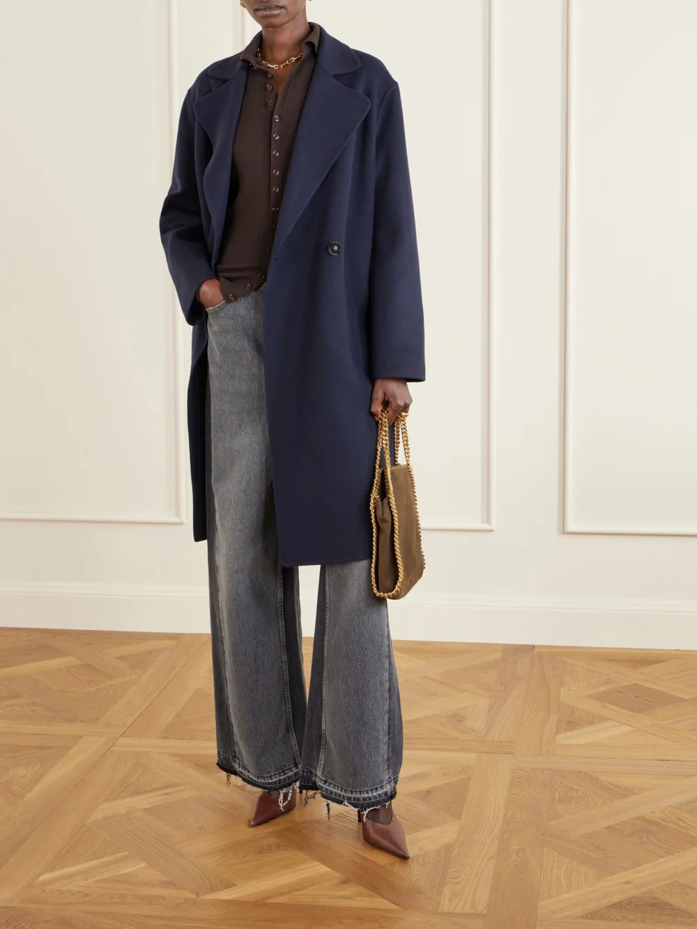 Stella McCartney Double-breasted Wool Coat, worn by a model