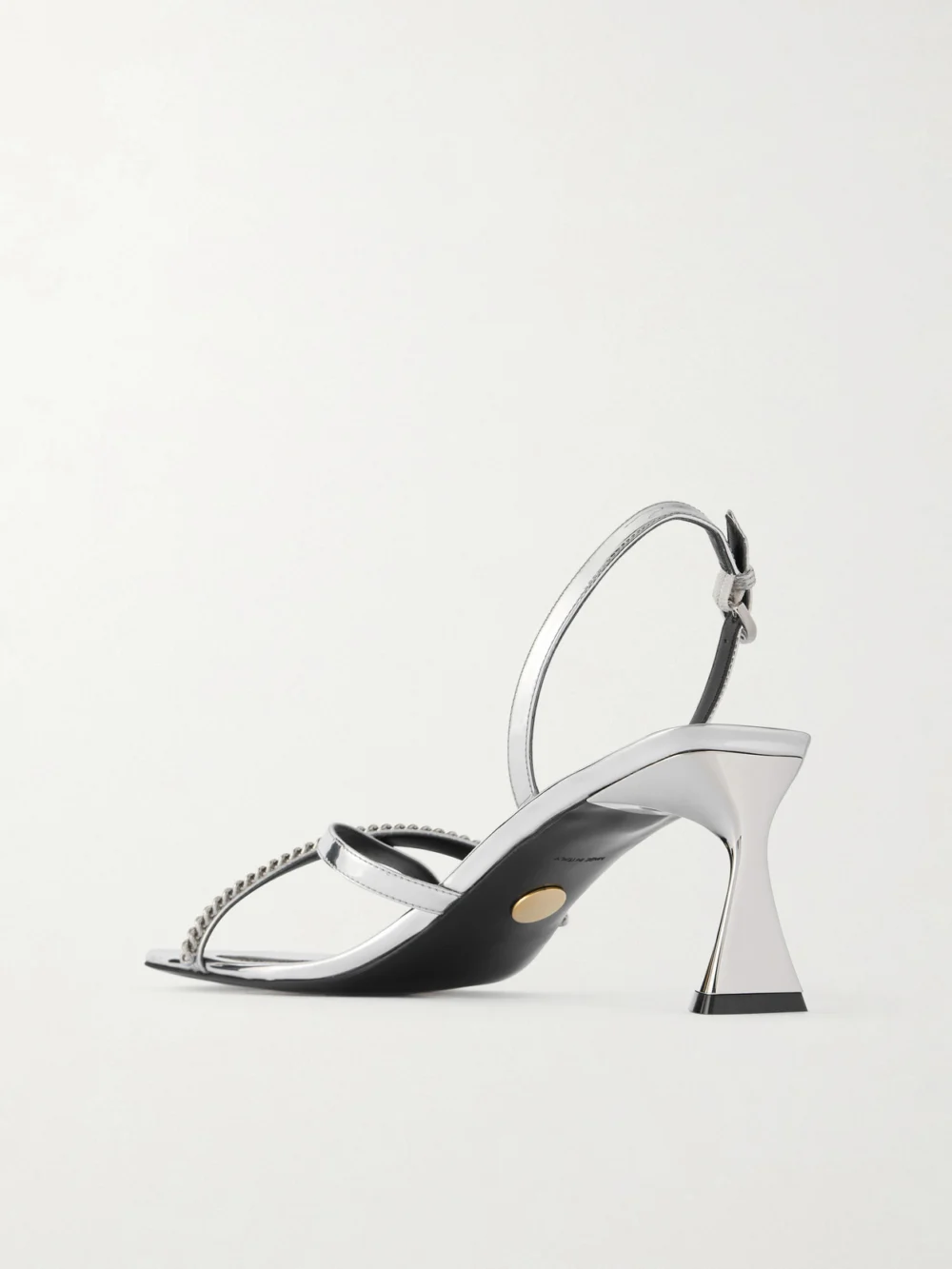 Back view of the Stella McCartney Elsa Embellished Mirrored Slingback Sandals