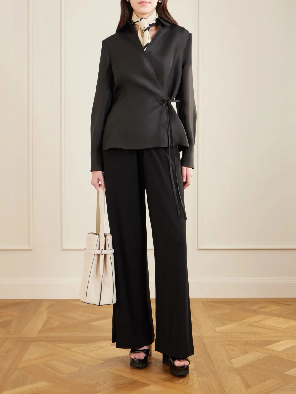 Stella McCartney Elyse Patent Platform Sandals, styled view