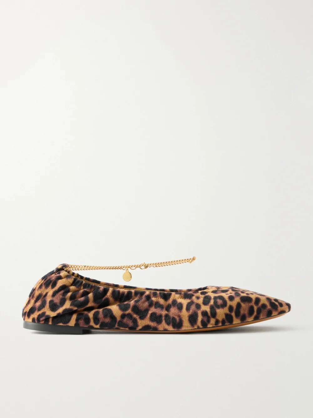 Stella McCartney Embellished Leopard-print Velvet Ballerina Flats in leopard print