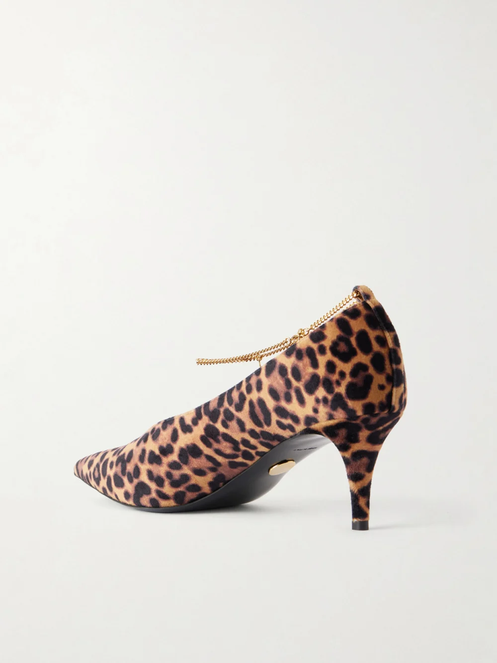 Back view of the Stella McCartney Embellished Leopard-print Velvet Pumps