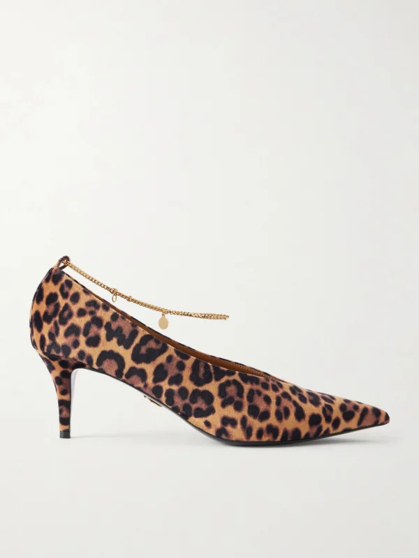 Stella McCartney Embellished Leopard-print Velvet Pumps