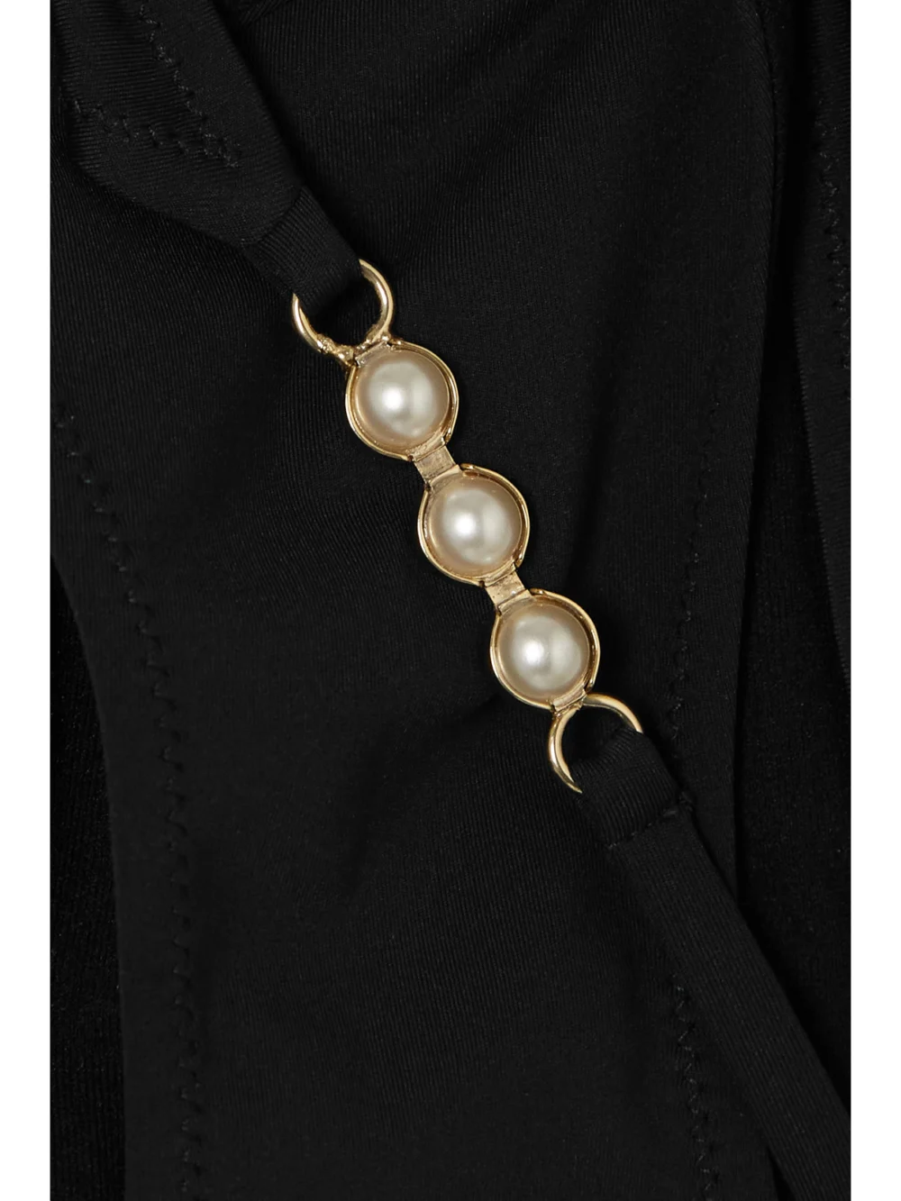 Close-up detail of the Stella McCartney Embellished Stretch-econyl Bikini Briefs