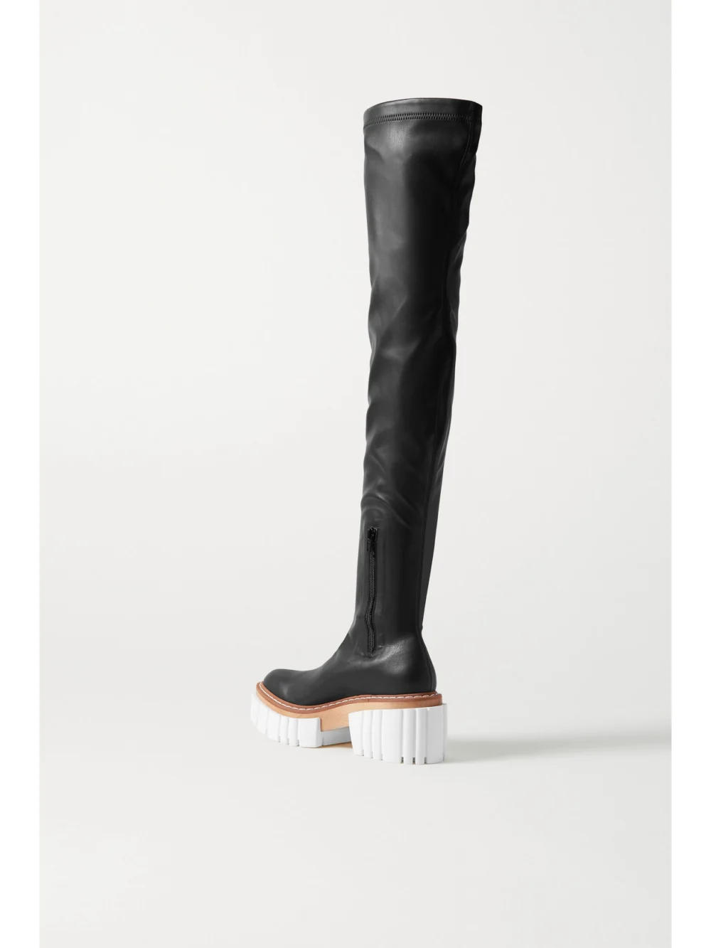 Back view of the Stella McCartney Emilie Vegetarian Leather Platform Over-the-knee Boots