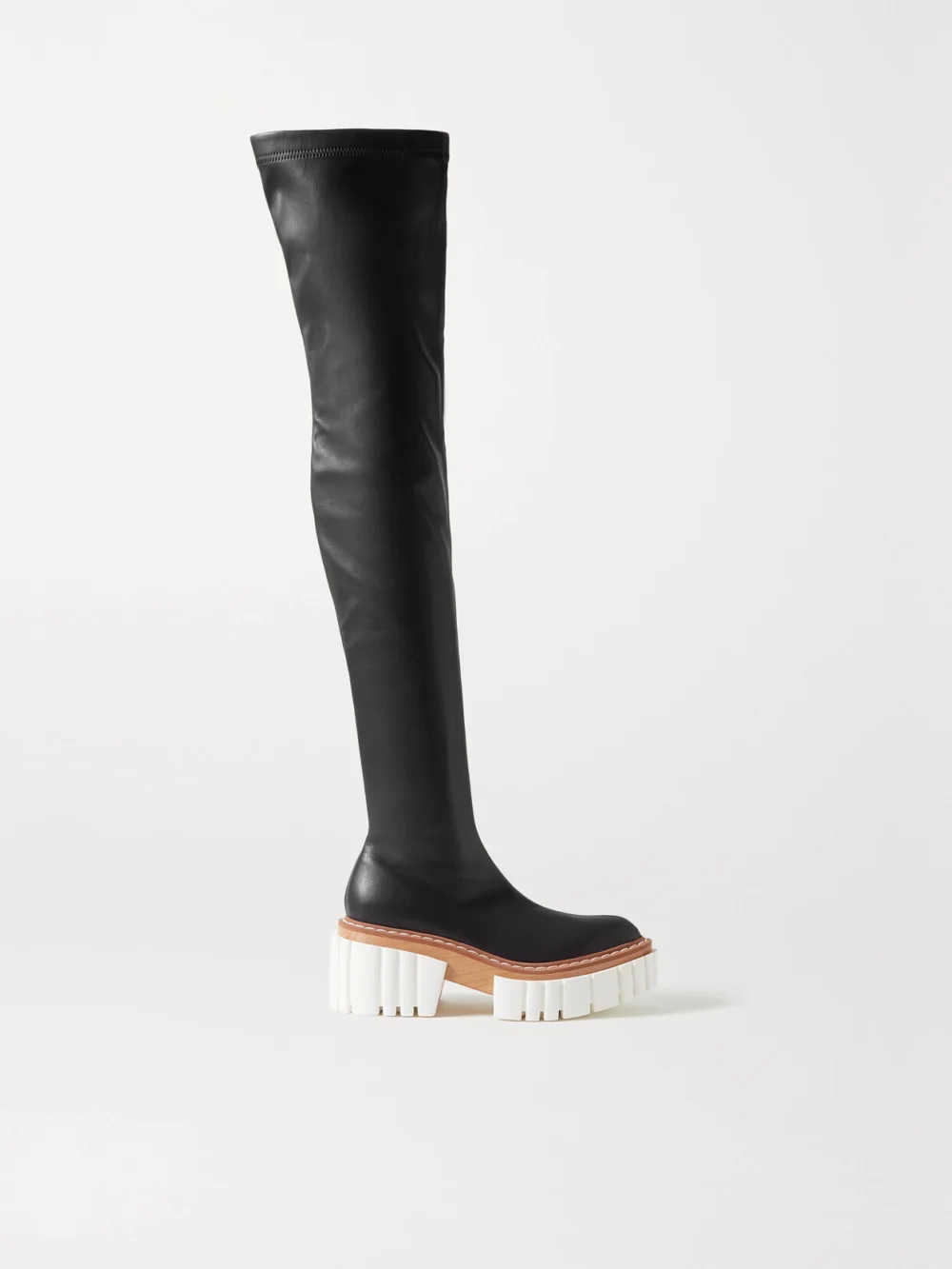 Stella McCartney Emilie Vegetarian Leather Platform Over-the-knee Boots in black