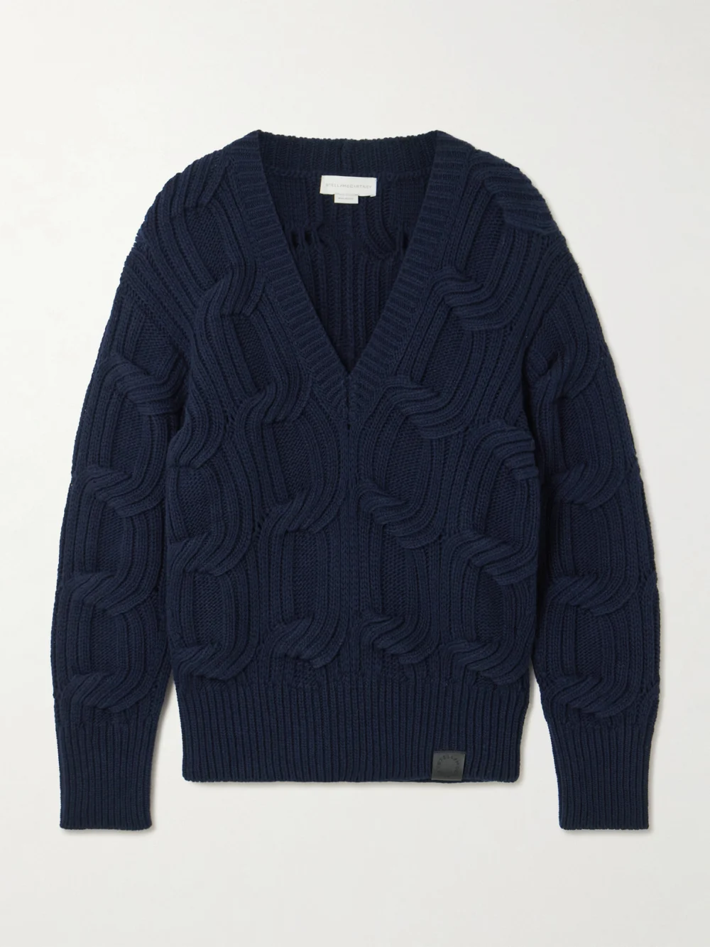 Stella McCartney Falabella Cable-knit Wool Sweater in navy