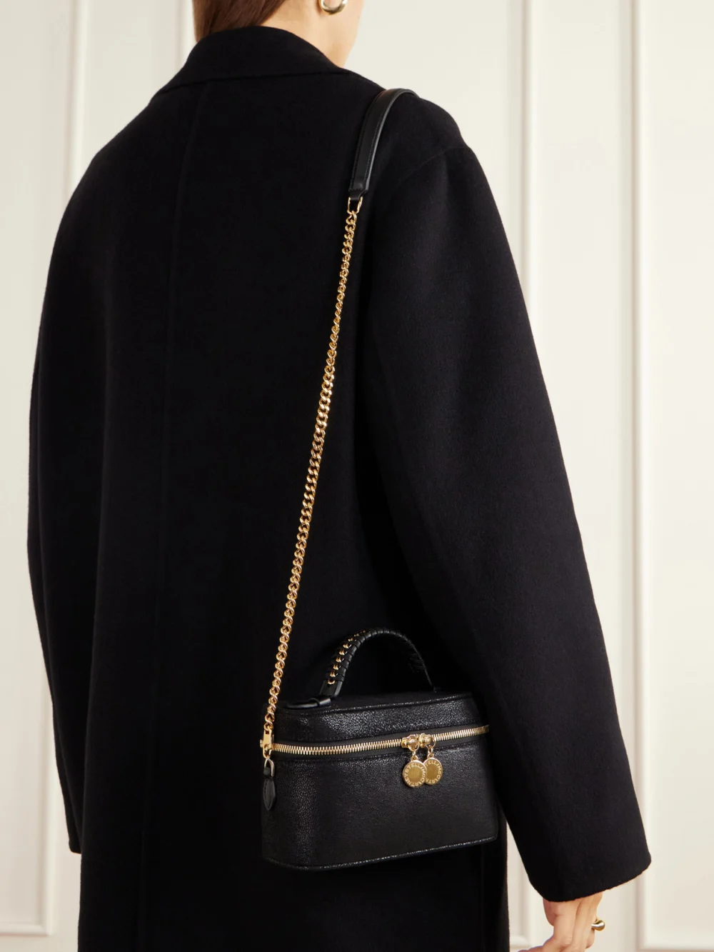 Stella McCartney Falabella Chain-embellished Brushed Shoulder Bag, styled view