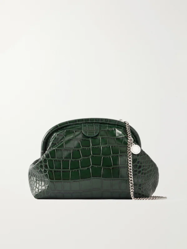 Stella McCartney Falabella Croc-effect Vegetarian Material Clutch