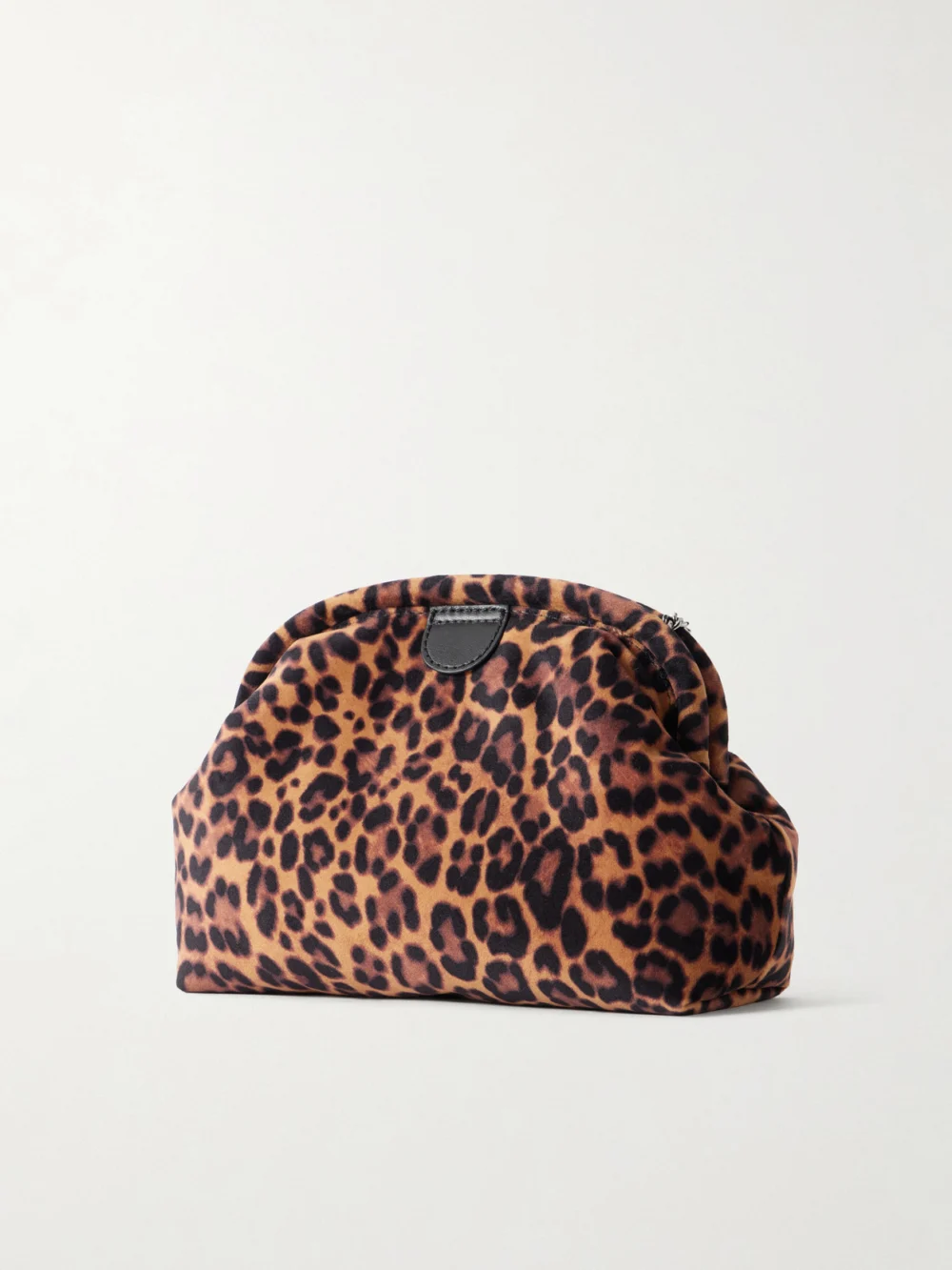 Back view of the Stella McCartney Falabella Leopard-print Velvet Clutch