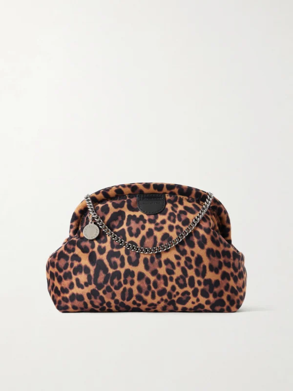 Stella McCartney Falabella Leopard-print Velvet Clutch