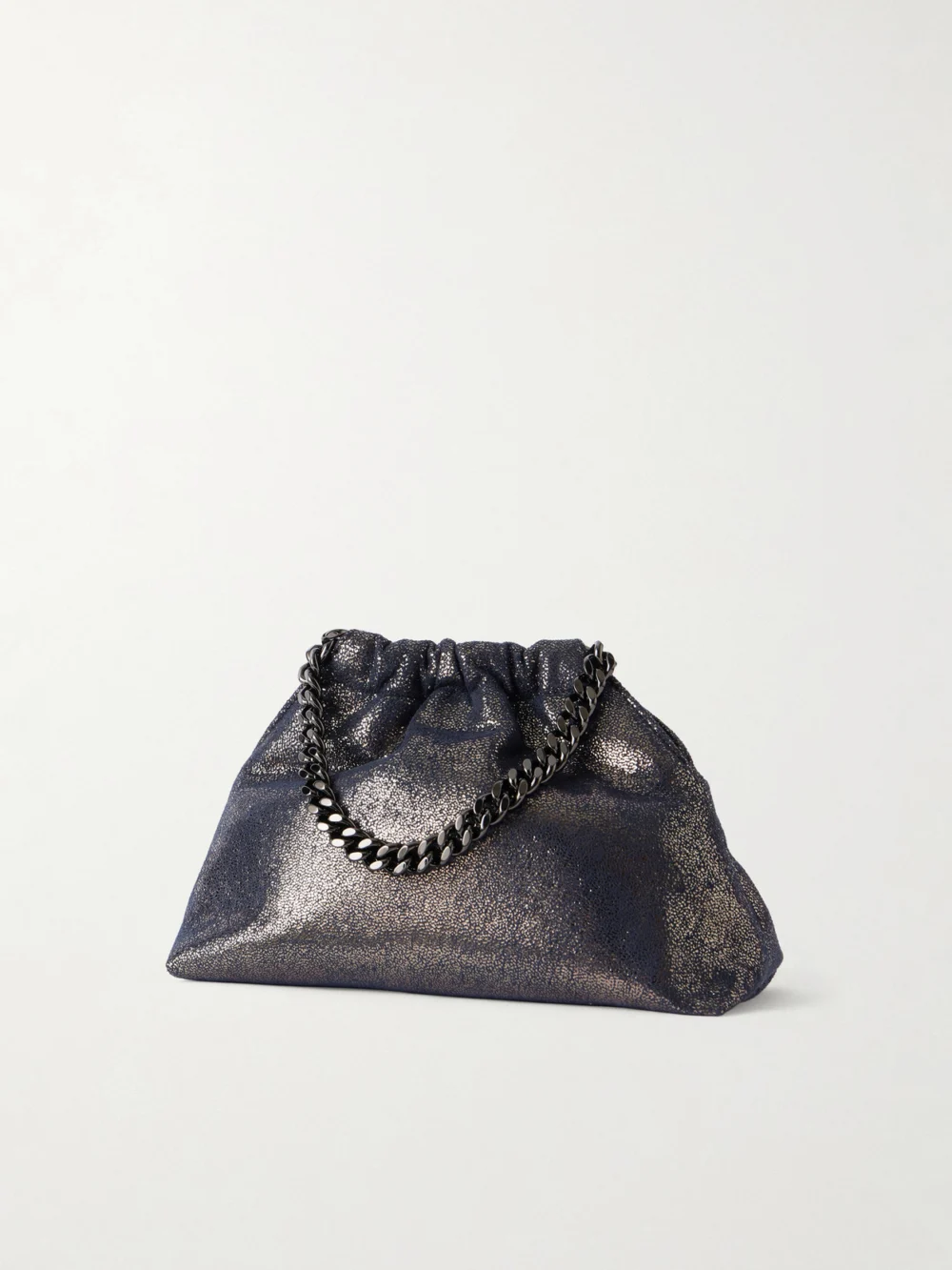 Back view of the Stella McCartney Falabella Mini Metallic Vegetarian Material Top Handle Bag