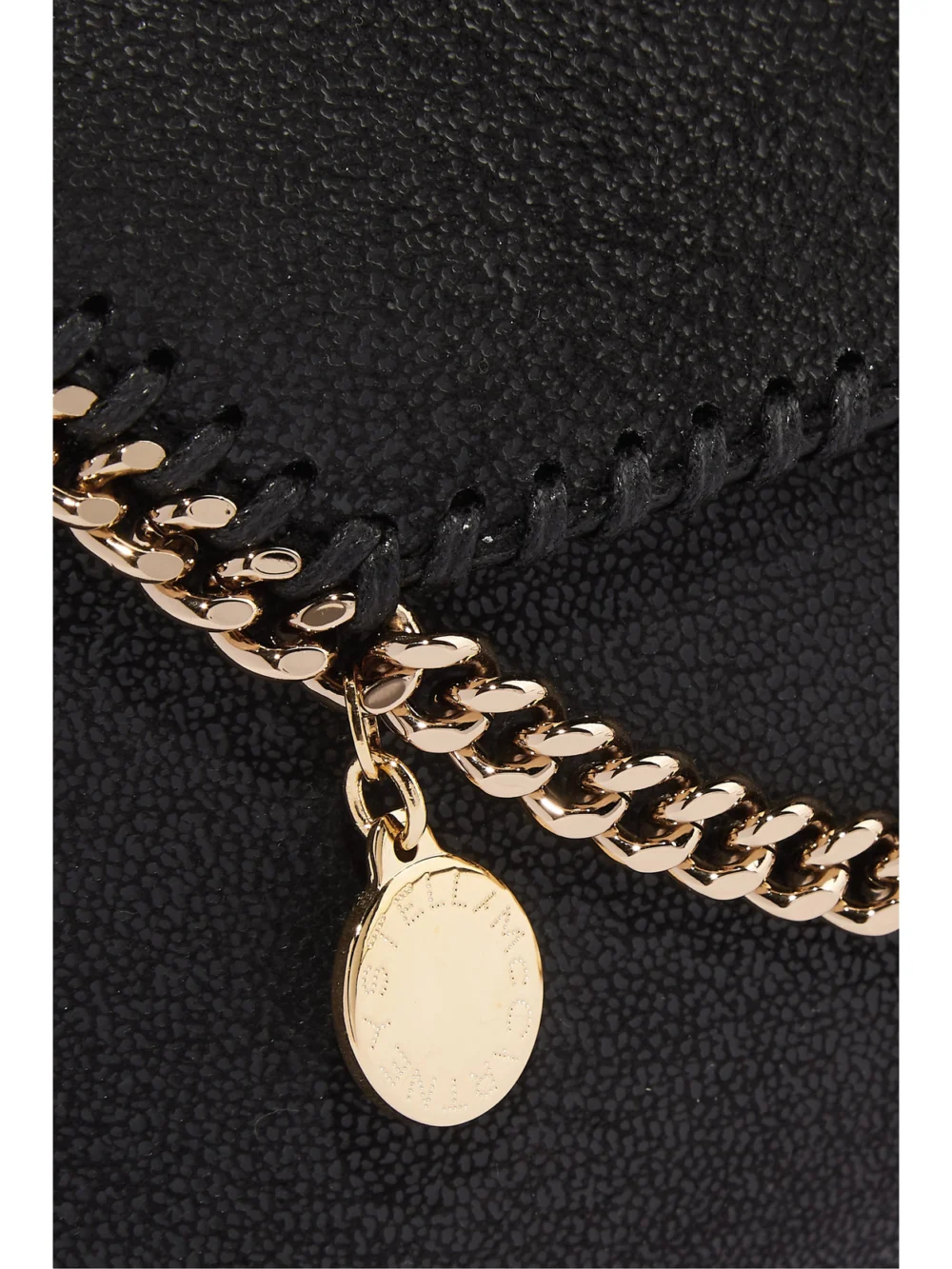 Close-up detail of the Stella McCartney Falabella Mini Vegetarian Material Shoulder Bag
