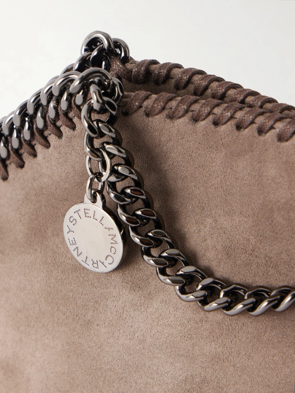 Close-up detail of the Stella McCartney Falabella Mini Vegetarian Material Shoulder Bag