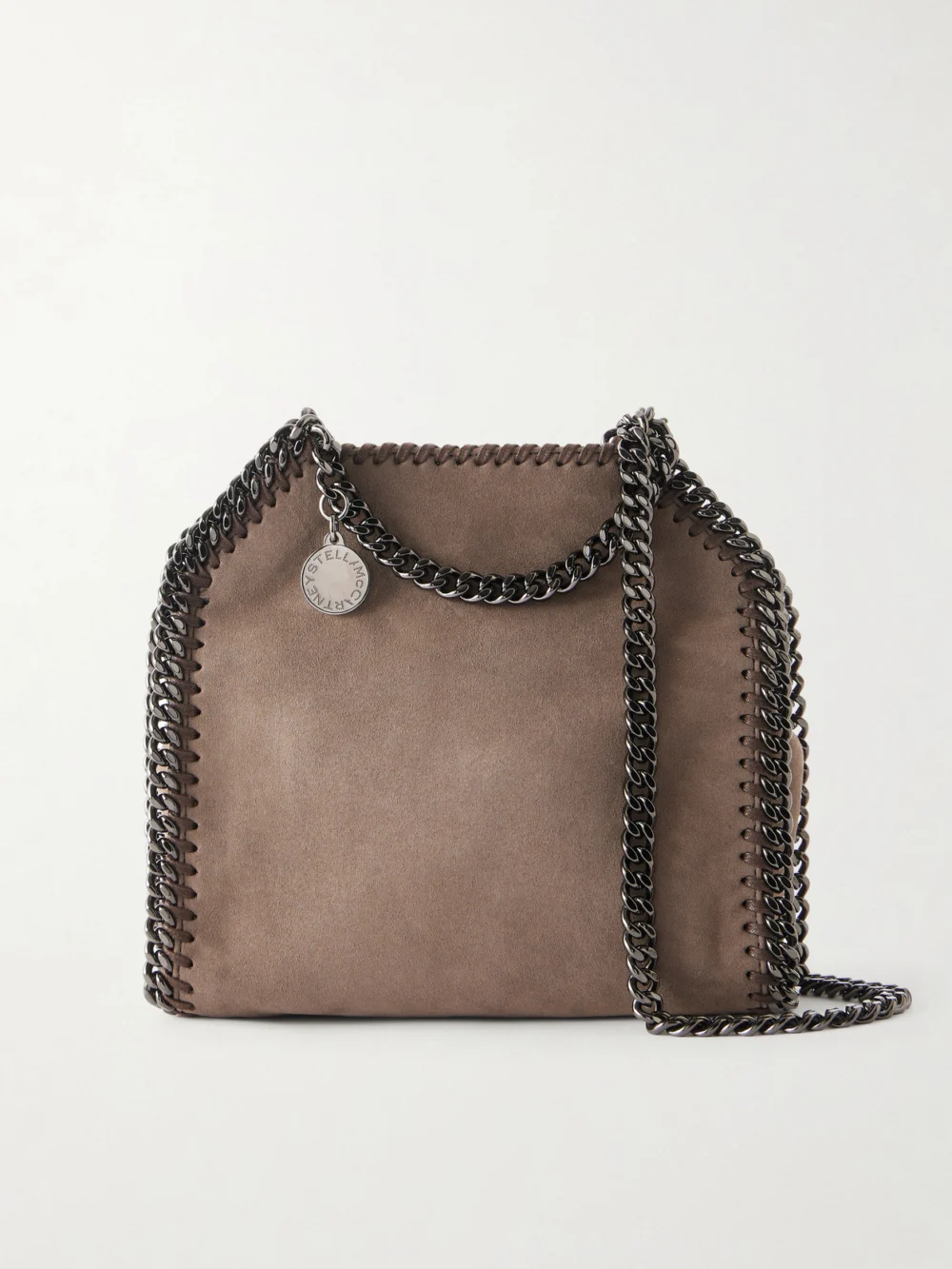 Stella McCartney Falabella Mini Vegetarian Material Shoulder Bag in taupe