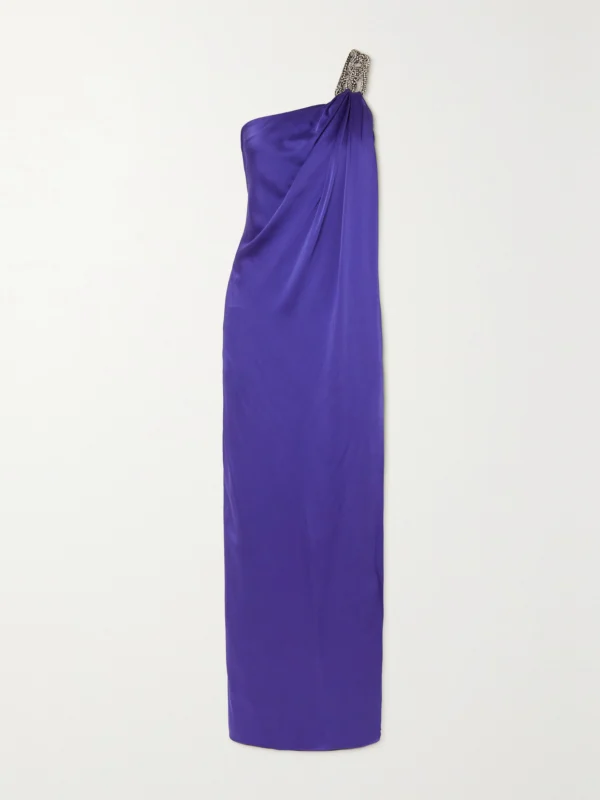 Stella McCartney Falabella One-shoulder Crystal-embellished Crepe Gown