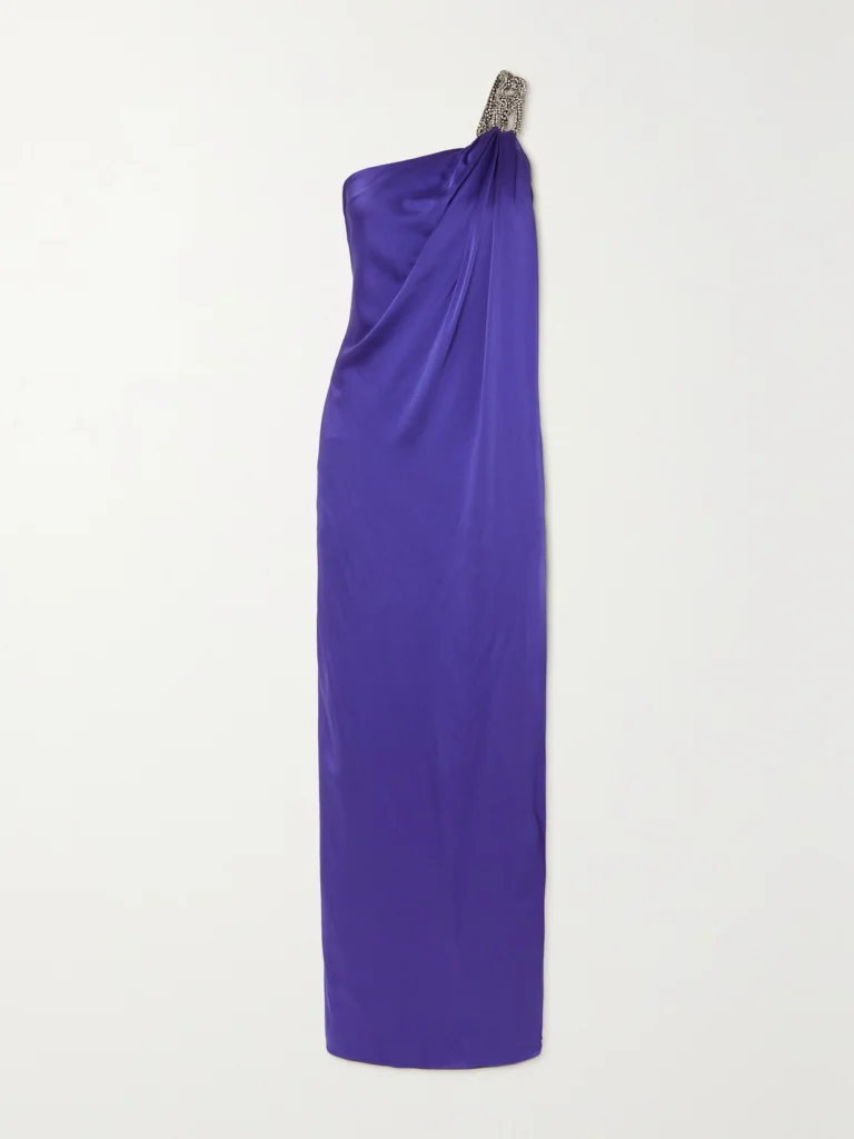 Stella McCartney Falabella One-shoulder Crystal-embellished Crepe Gown