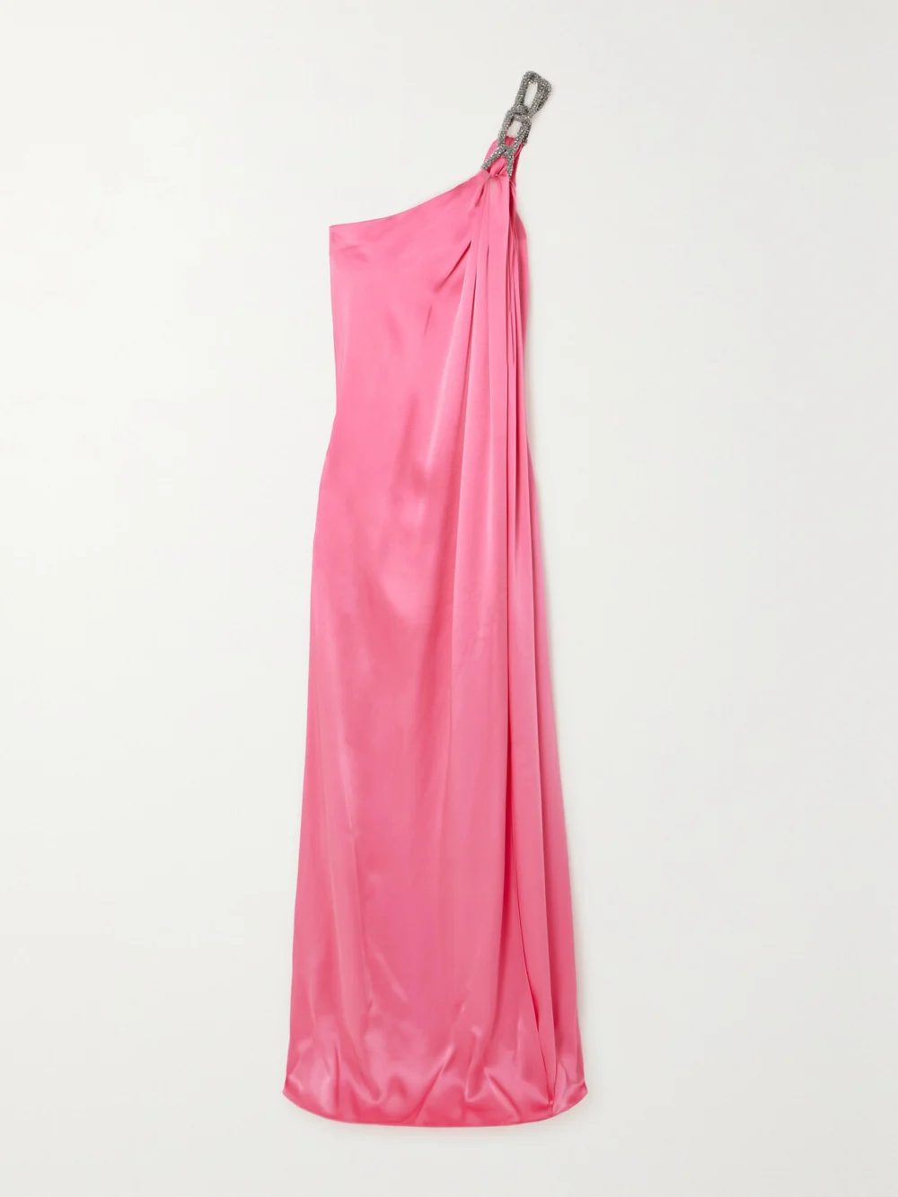 Stella McCartney Falabella One-shoulder Crystal-embellished Satin Gown in pink