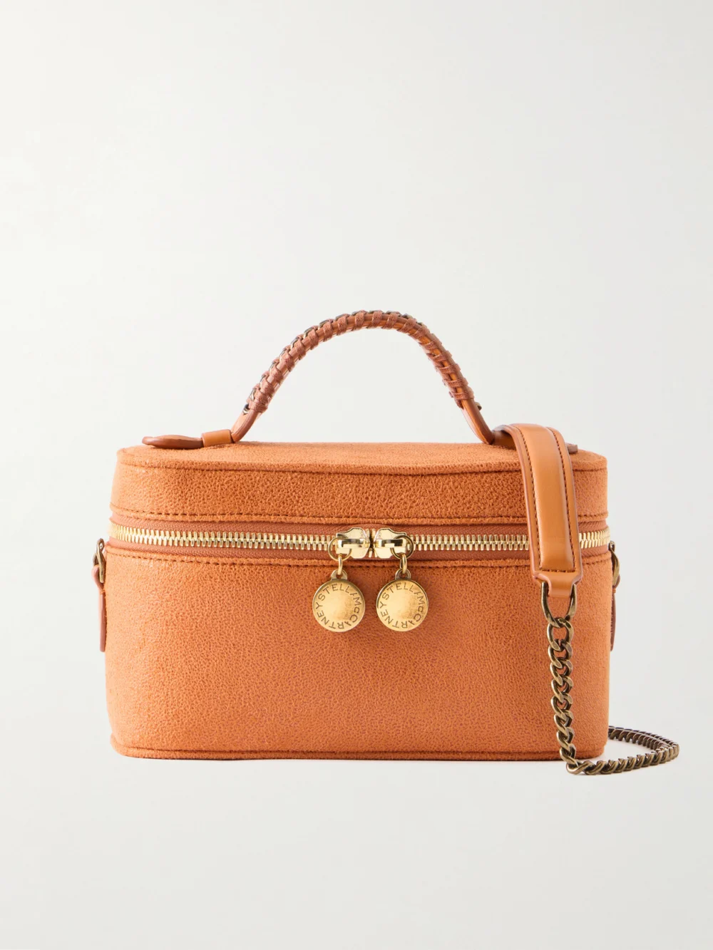 Stella McCartney Falabella Vanity Metallic Vegetarian Material Shoulder Bag in orange
