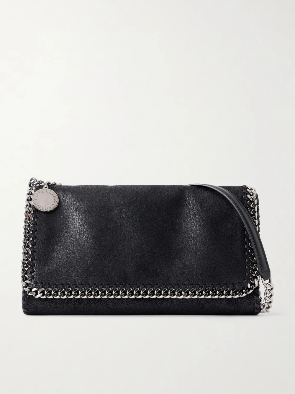 Stella McCartney Flabella Flap Vegetarian Material Shoulder Bag in black