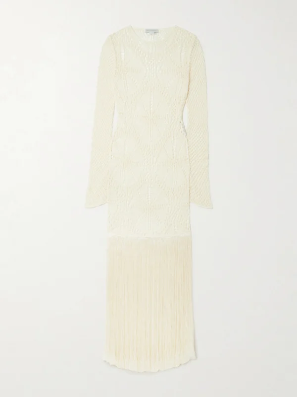 Stella McCartney Fringed Crocheted Maxi Dress
