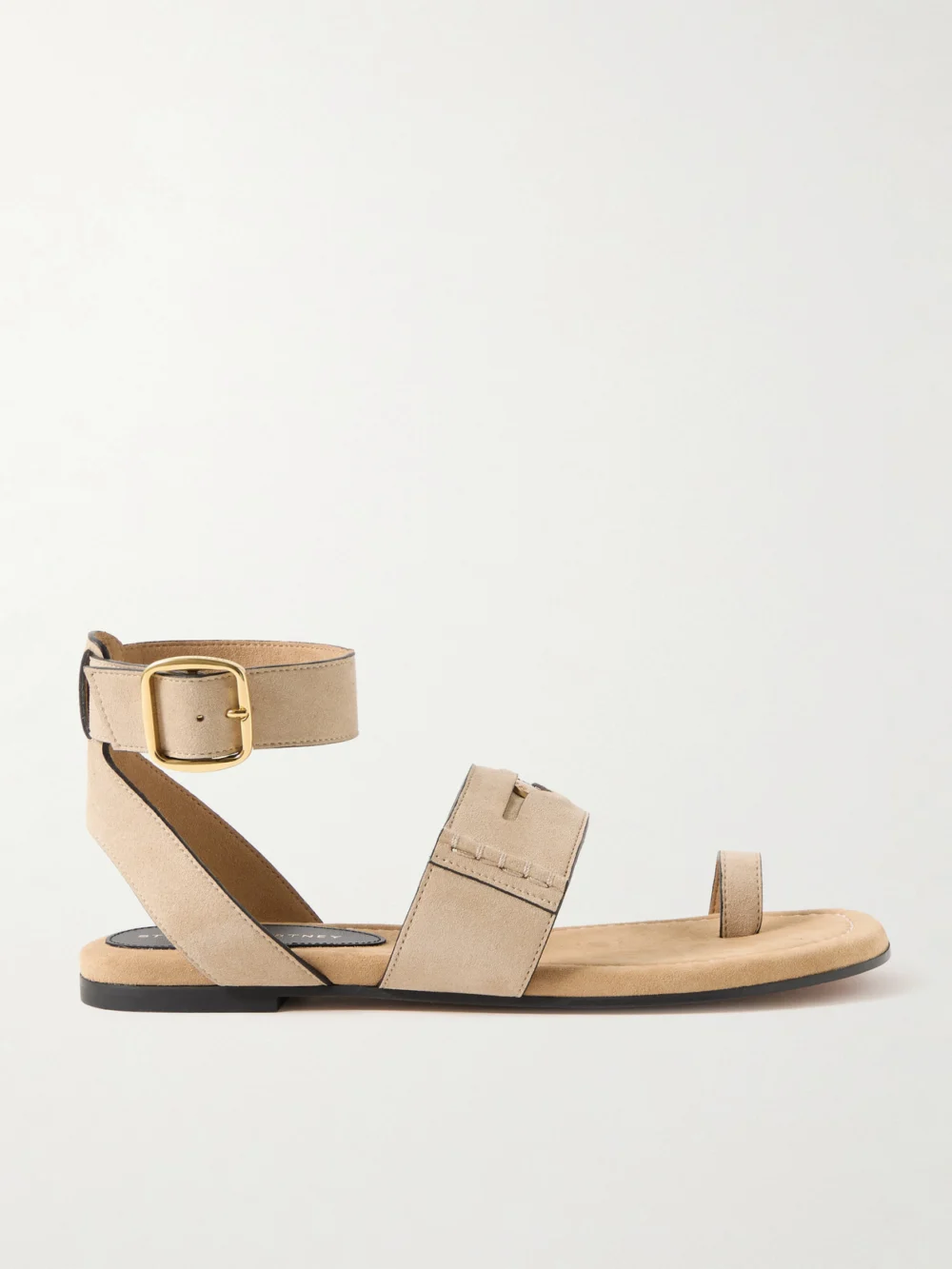 Stella McCartney Gaia Buckled Brushed Vegan Material Sandals in beige