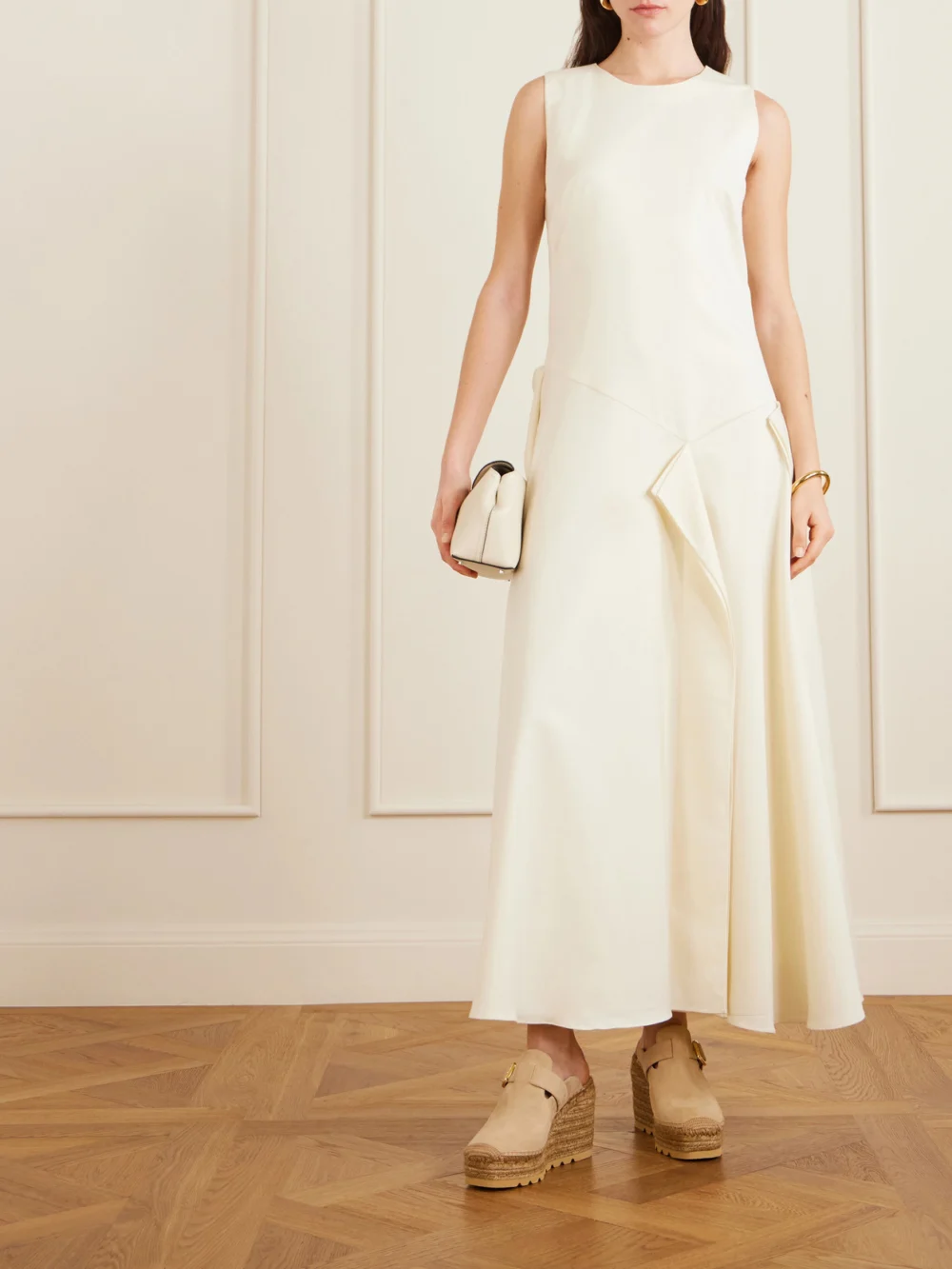 Stella McCartney Gaia Espadrille Wedge Clogs, styled view