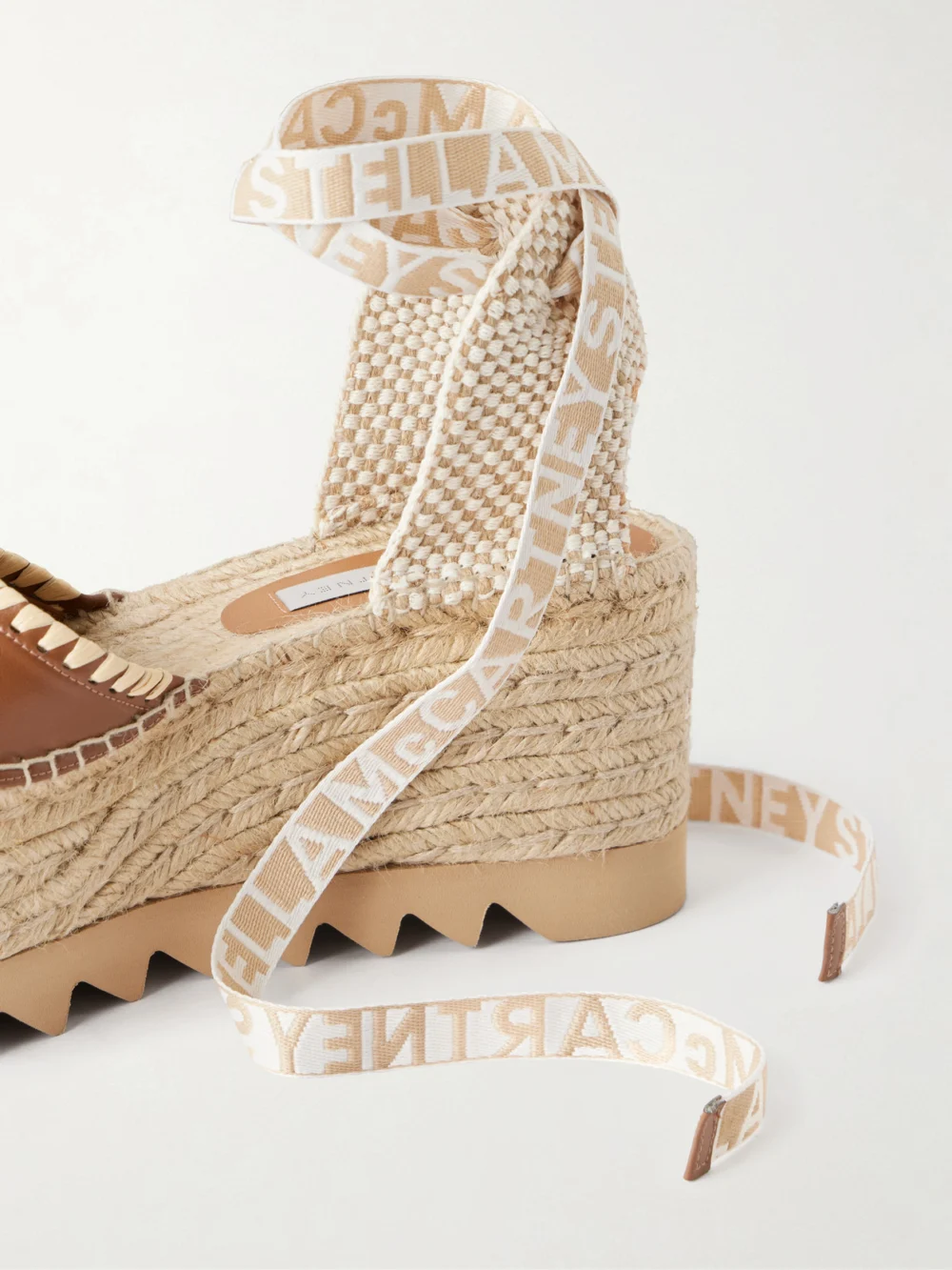 Close-up detail of the Stella McCartney Gaia Espadrille Wedge