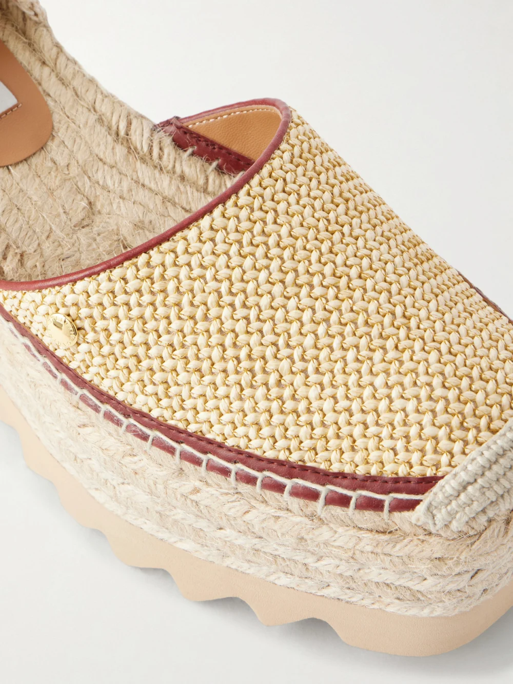 Close-up detail of the Stella McCartney Gaia Espadrille Wedges