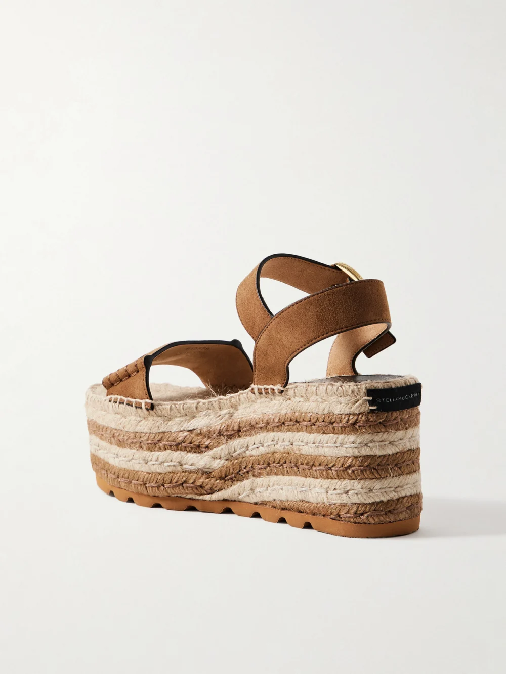 Back view of the Stella McCartney Gaia Suede Platform Sandals