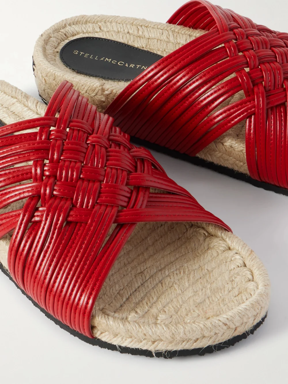 Close-up detail of the Stella McCartney Gaia Vegan Material Flats