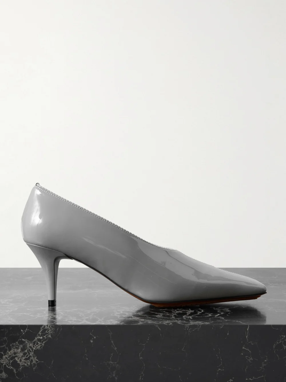 Stella McCartney Glossed Pumps in light gray