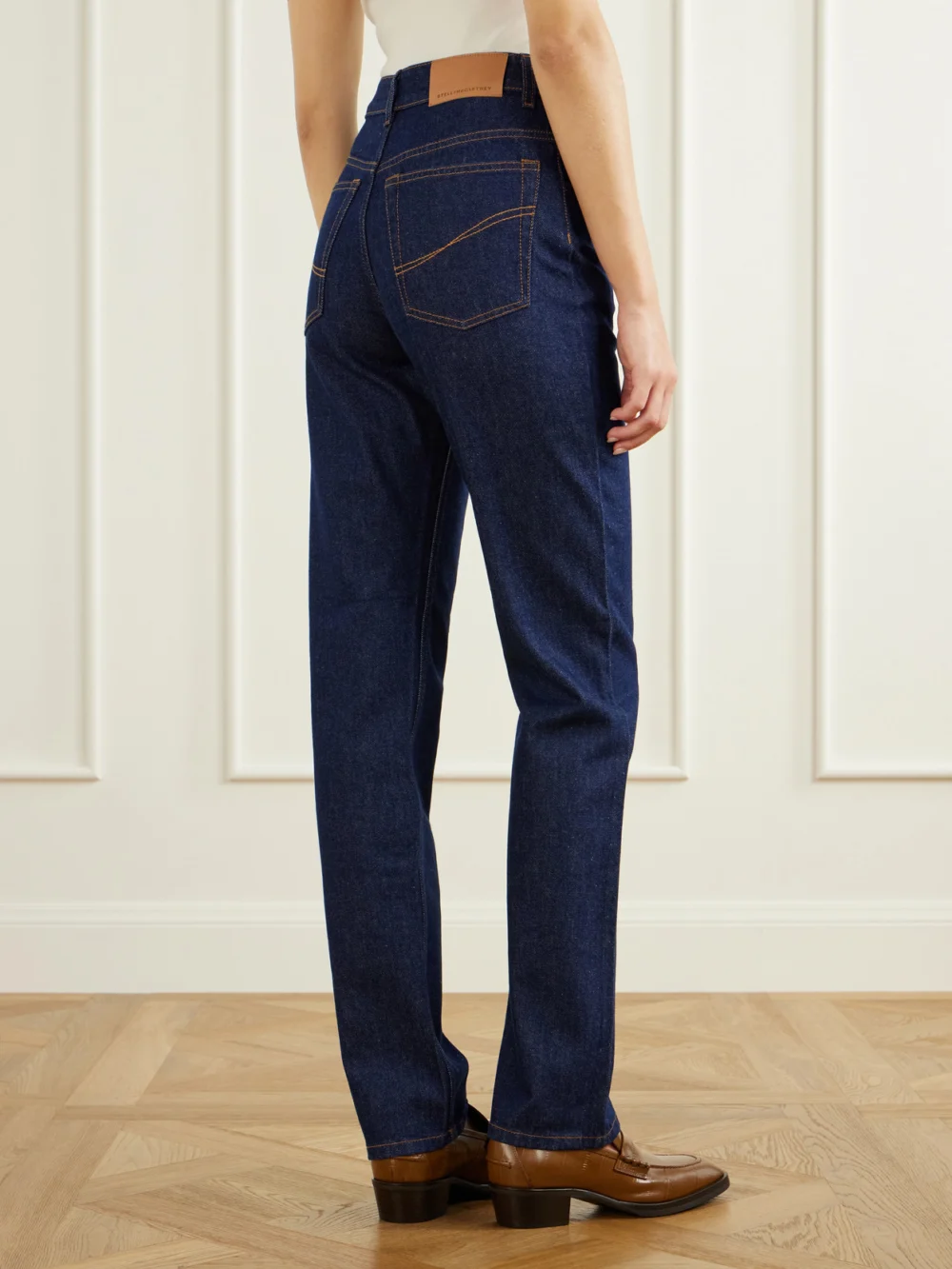 Back view of the Stella McCartney High-waist Straight-leg Jeans