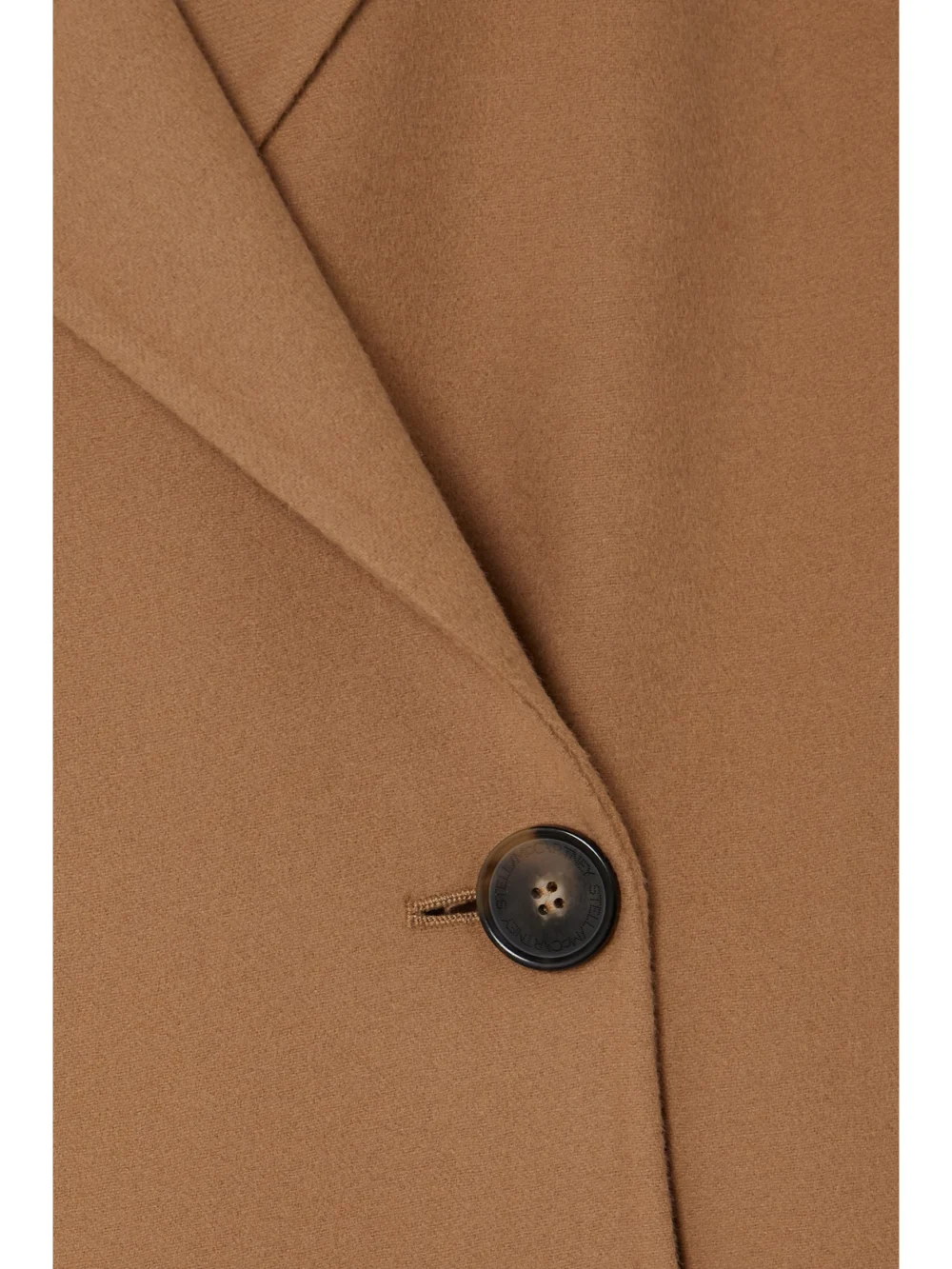 Close-up detail of the Stella McCartney Iconic Double-breasted Wool Coat