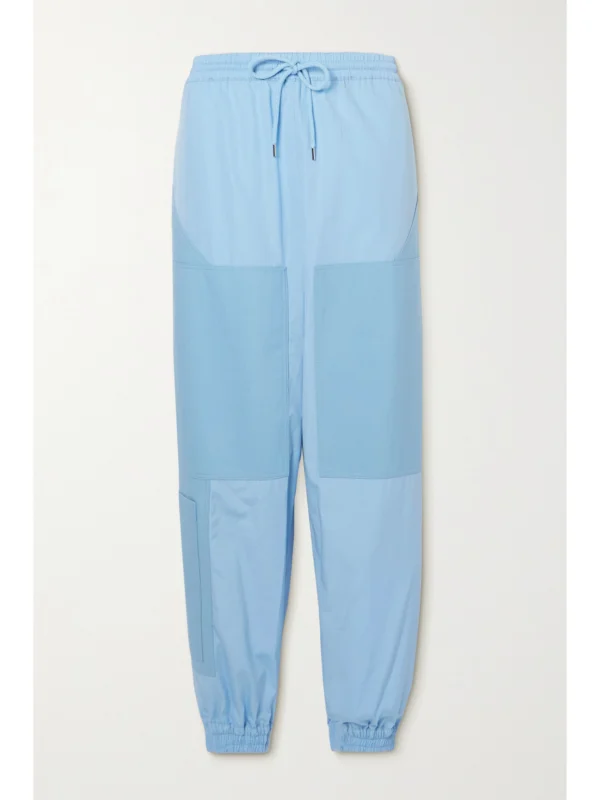 Stella McCartney Kara Paneled Organic Cotton-ripstop and Shell Track Pants
